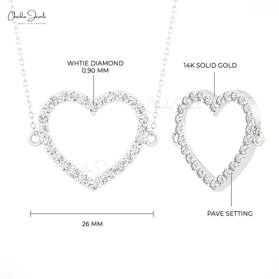 14k gold white diamond necklace