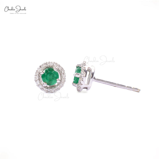 Unveil the magic of these Solitaire Emerald Earrings
