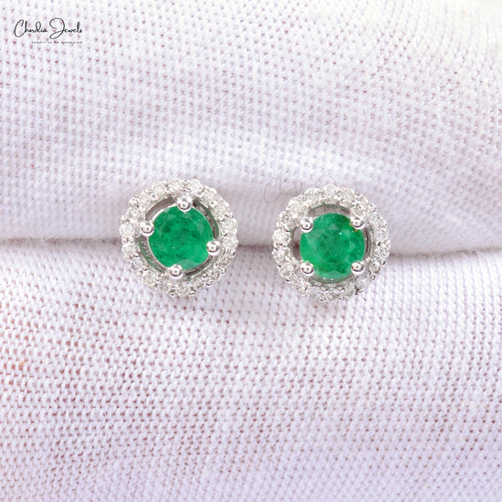 Adorn yourself with real emerald green earrings.