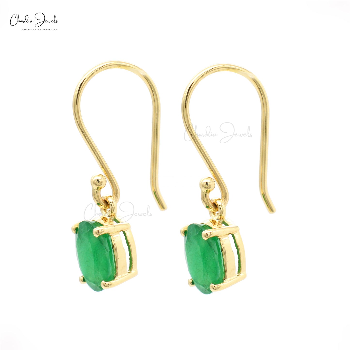 Embrace the allure of timeless elegance with Emerald Dangling Earrings