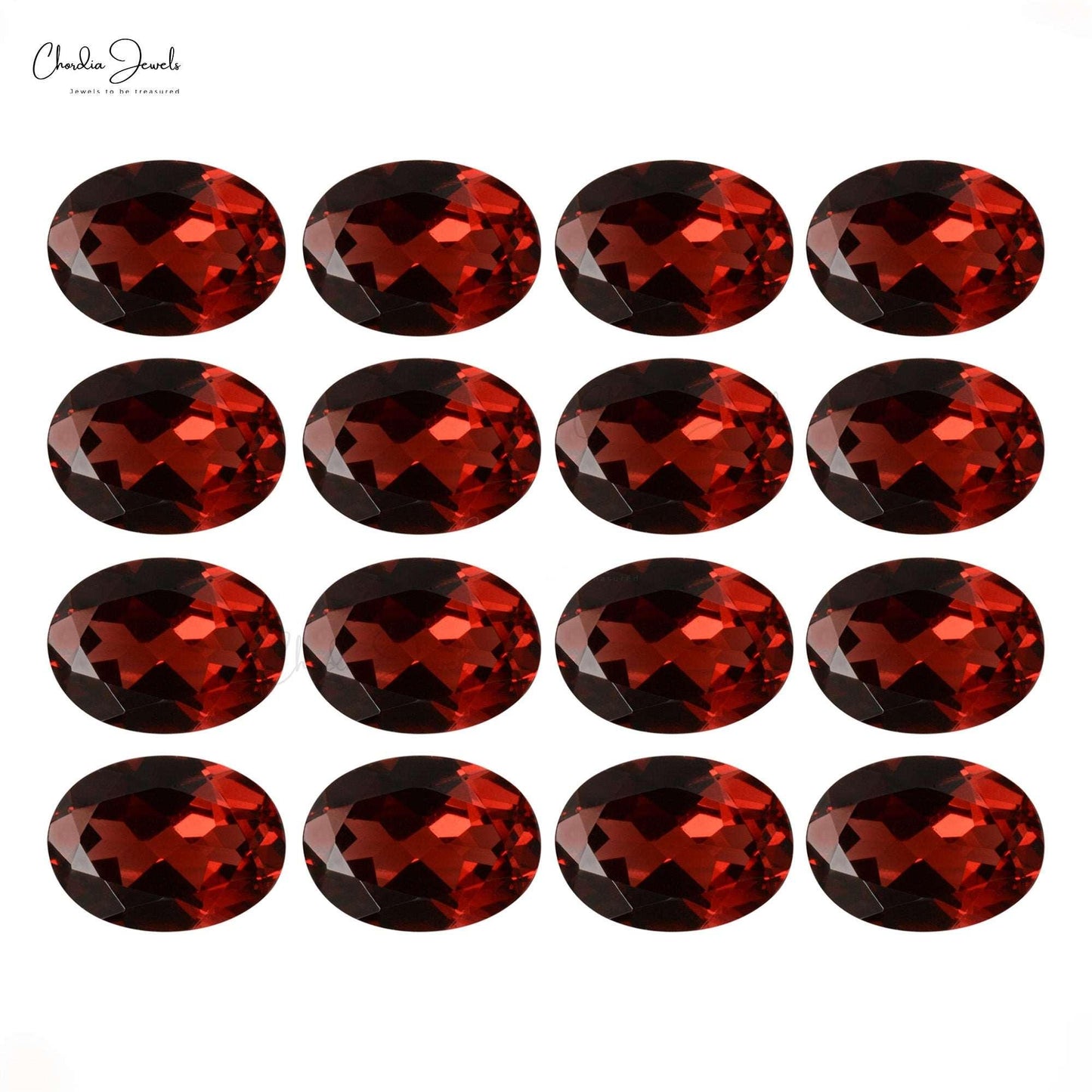 1 Carat AAA Quality Red Garnet Oval Cut Gemstone for Jewelry, 1 Piece - Chordia Jewels