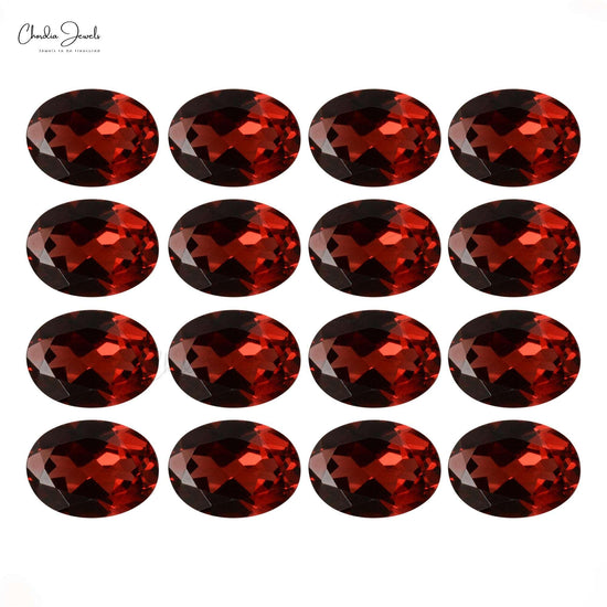 1 Carat AAA Quality Red Garnet Oval Cut Gemstone for Jewelry, 1 Piece - Chordia Jewels