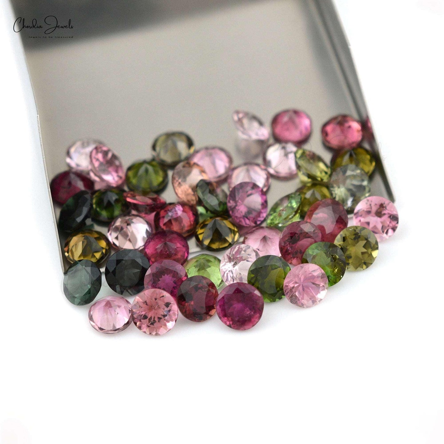 1 Carat Size Top Grade Multi Tourmaline Round Cut For Earrings, 1 Piece - Chordia Jewels