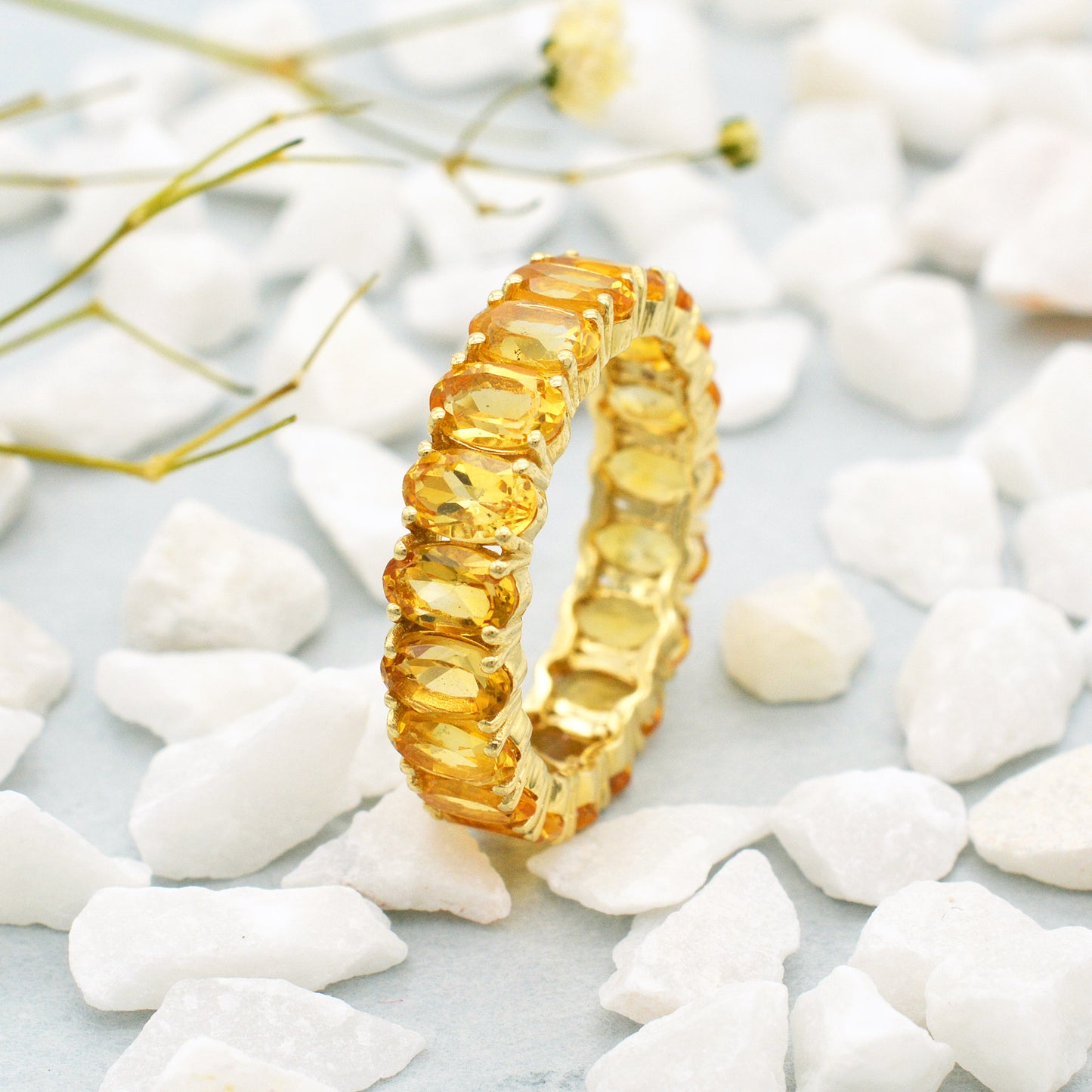 Natural Citrine Band Ring