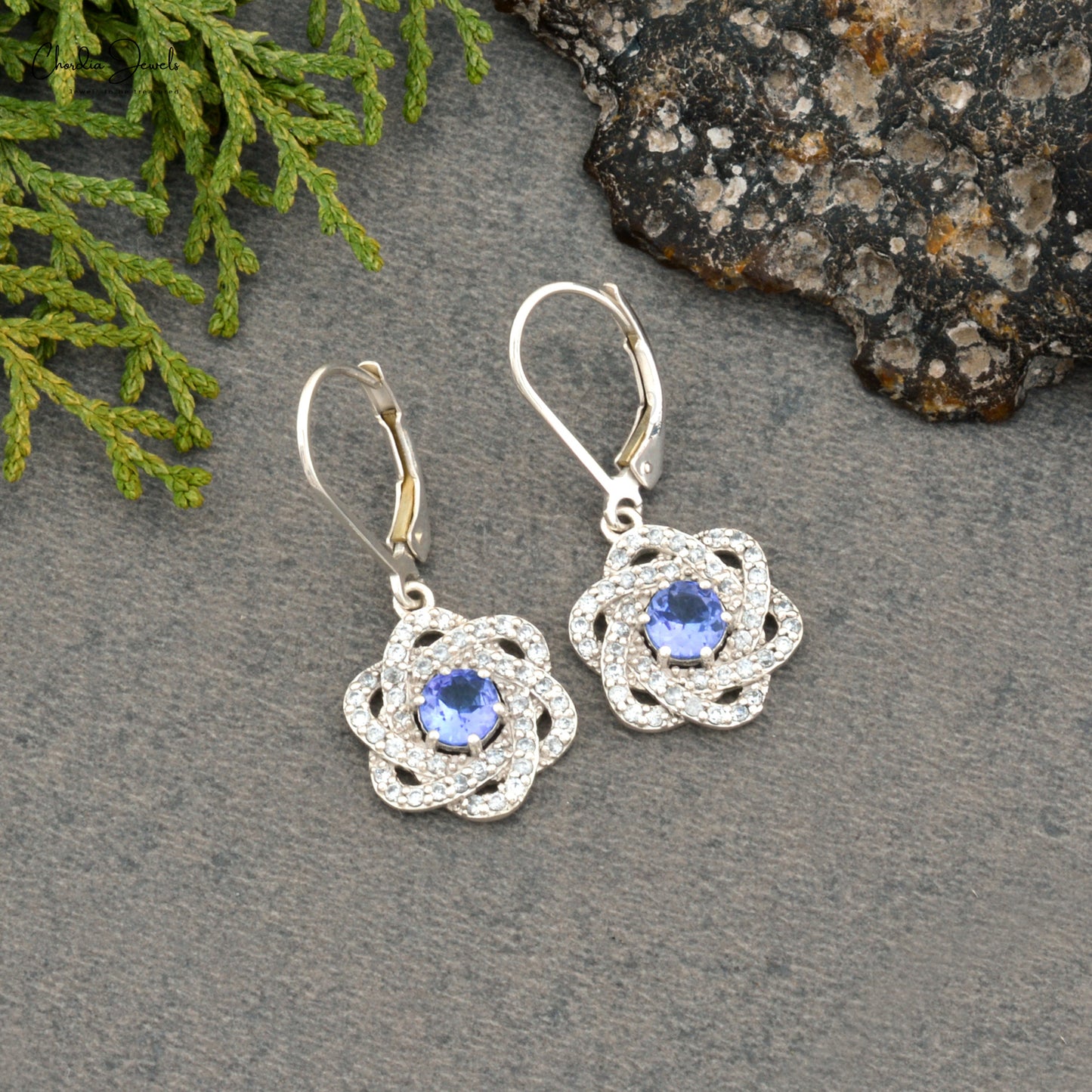 Buy Tanzanite Silver Earrings