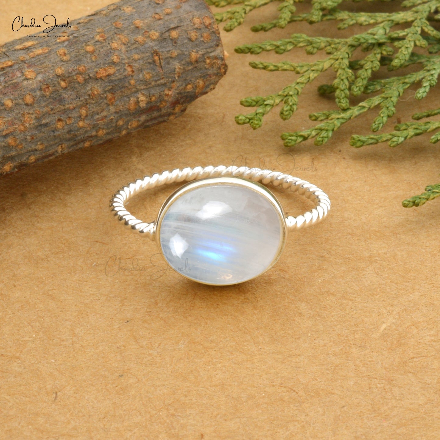 Solitaire Edelsteen Ring In 925 Sterling Silwer Ronde Enkel Cabochon Ringe Vir Haar