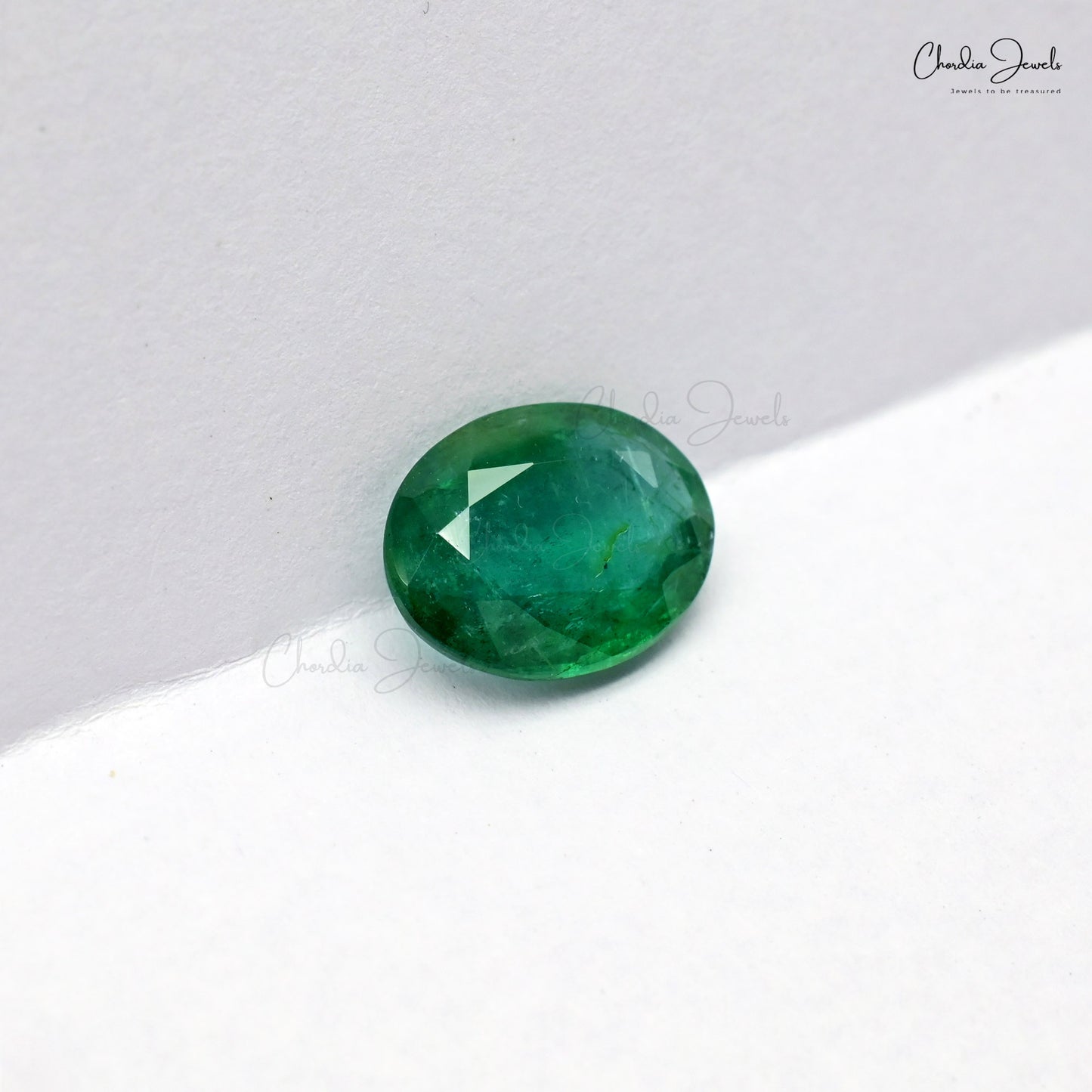 2.83 Ct oval cut emerald gemstone – Chordia Jewels