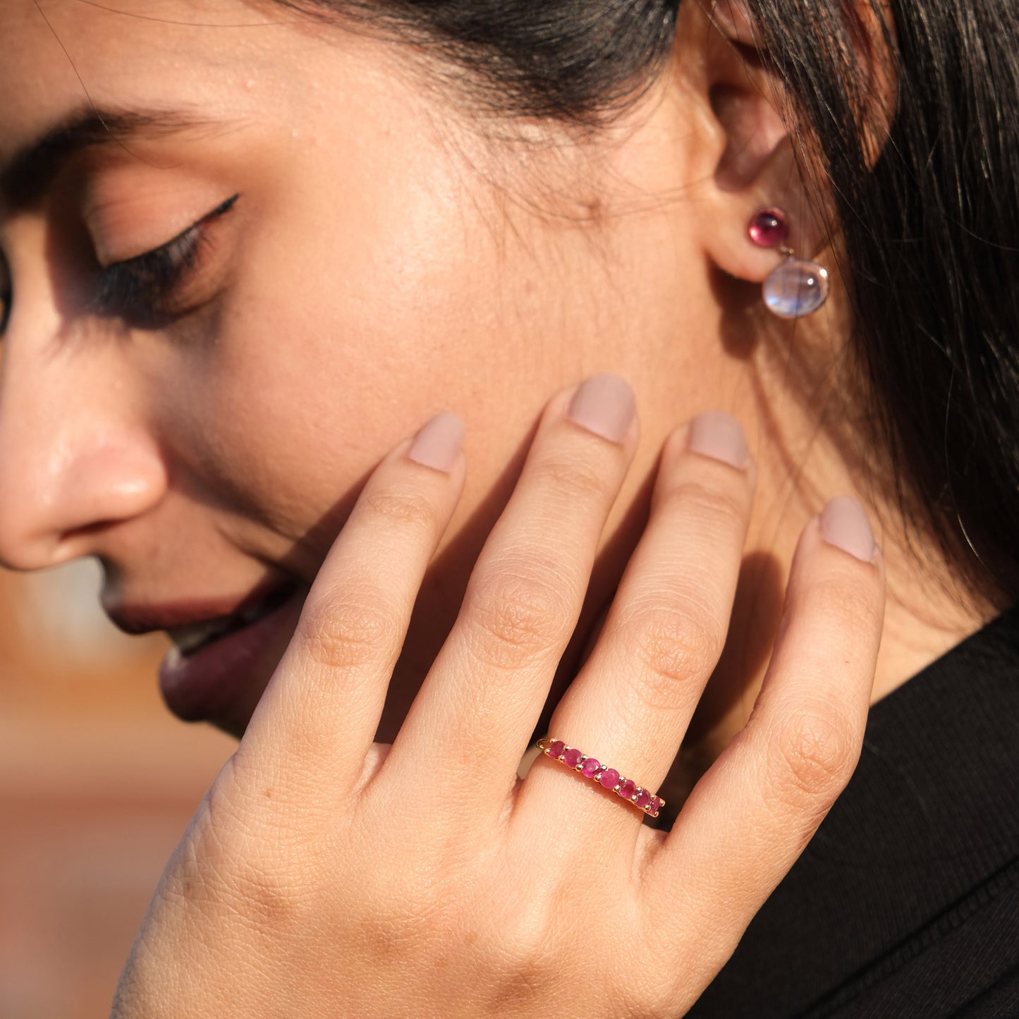 Gold Ruby Gemstone Ring
