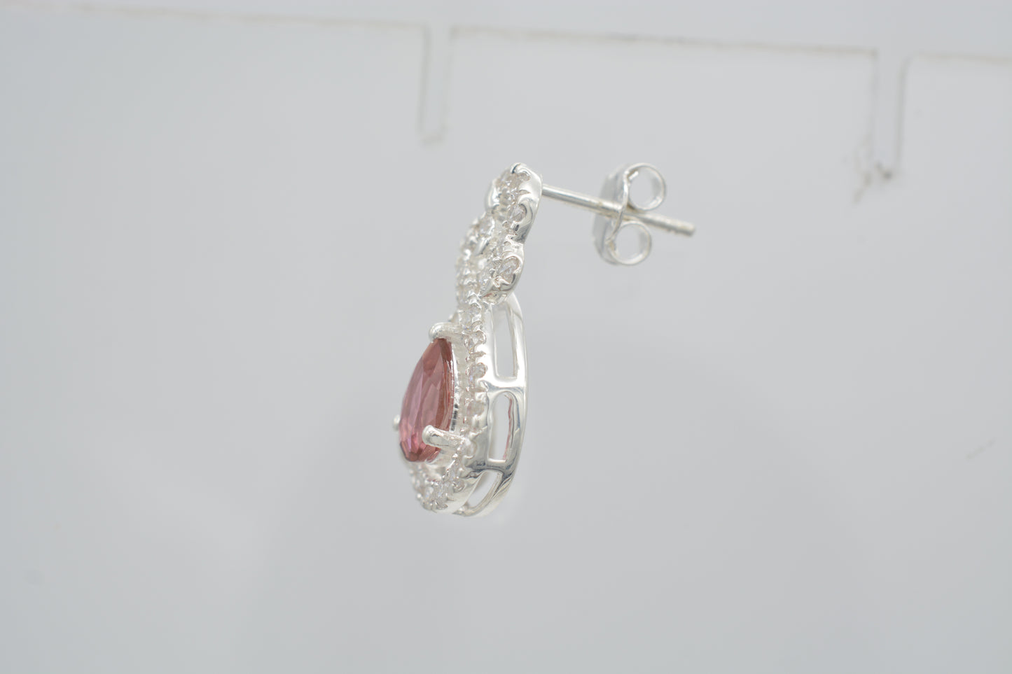 October Birthstone Silver Earrings
