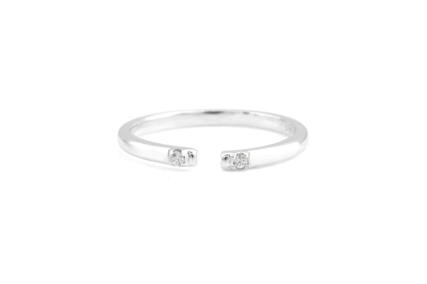 Open Cuff White Zircon Ring In 925 Sterling Silver Anniversary Rings For Women