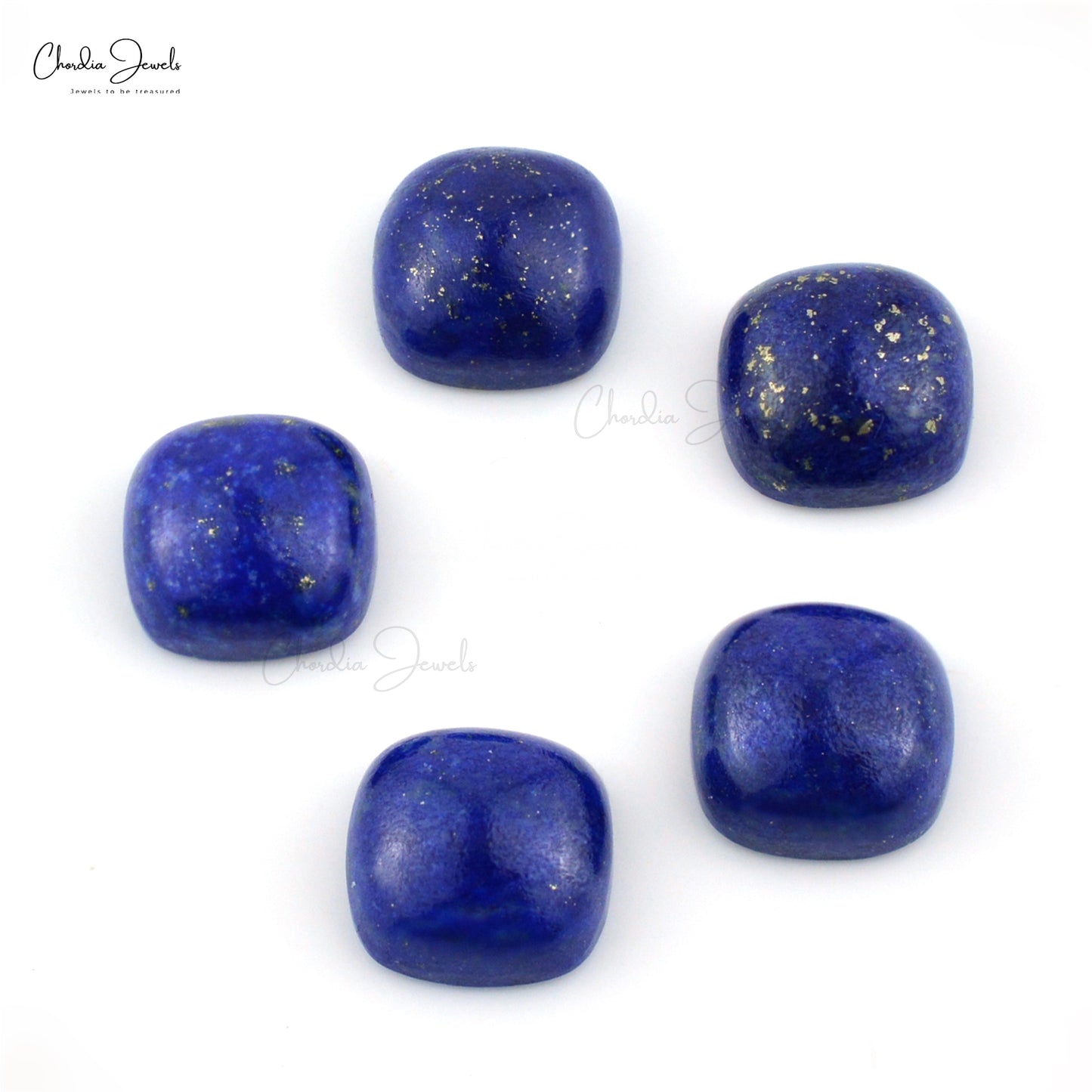 Halfedel Vierkantige Cabochon 17.18 Karaat Lapis Lazuli Losse Edelsteen, 5 Stuk