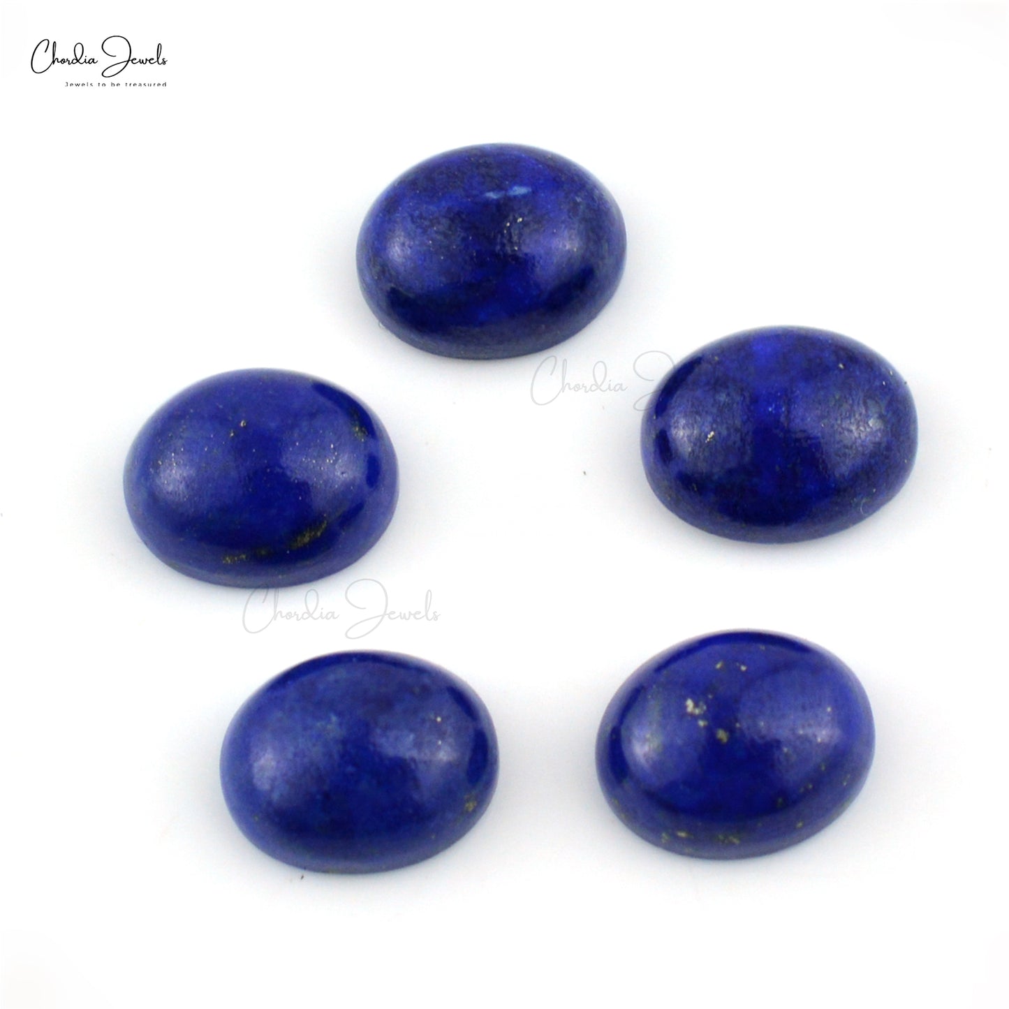 Ovaal Cabochon Los Steen 10x8mm Lapis Lazuli Edelsteen Lot Vir Juweliersware, 5 Stuk