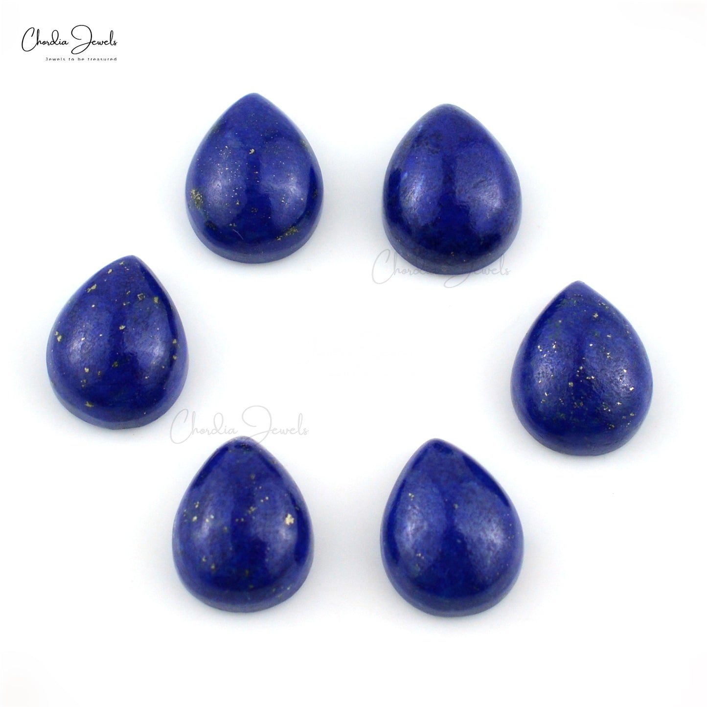 Peer Cabochon Lapis lazuli 10x8mm Losse Edelsteen vir Halssnoer, 6 Stuk