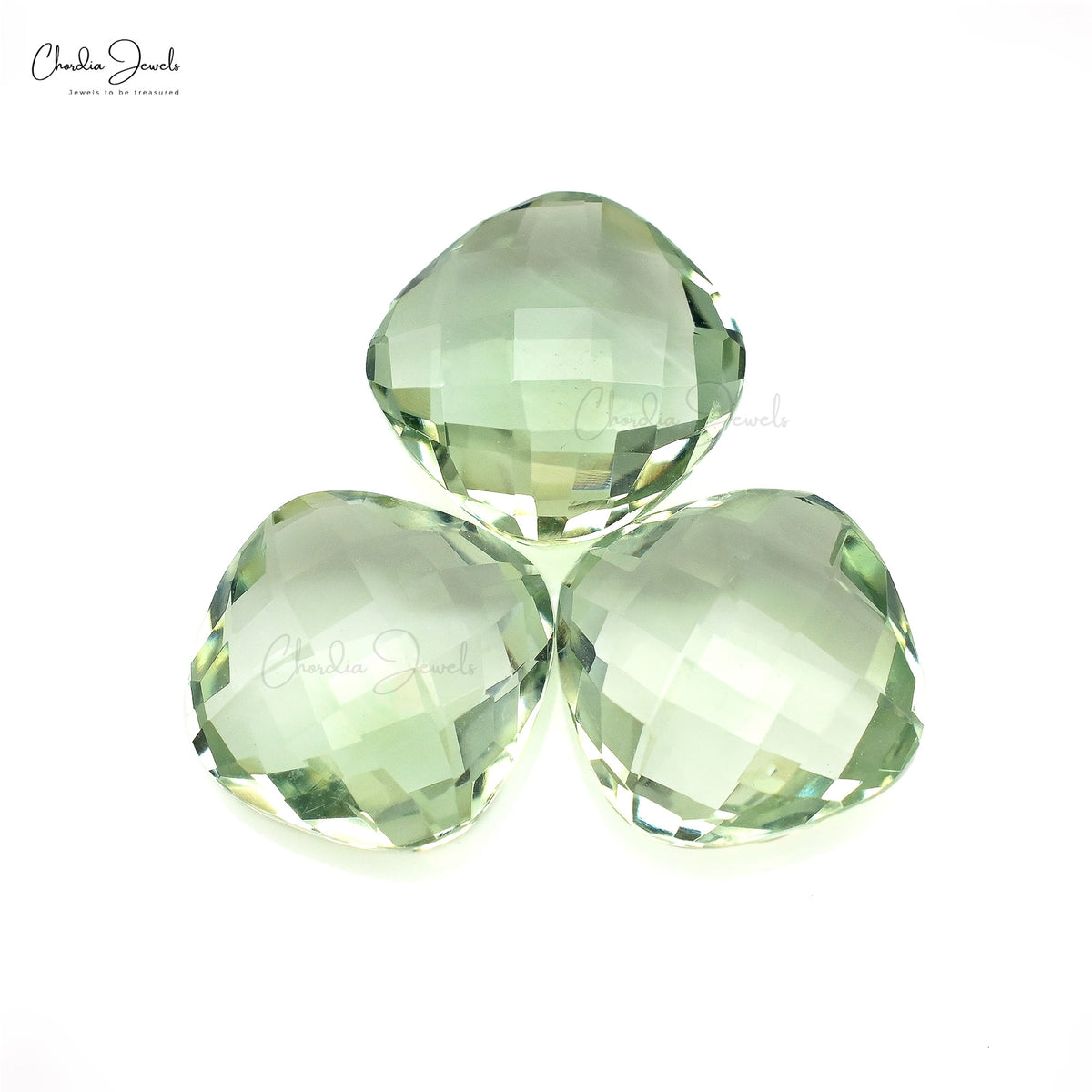 Natural Green Amethyst 10mm Cushion Briolette Loose Gemstone Lot For  Jewelry, Piece