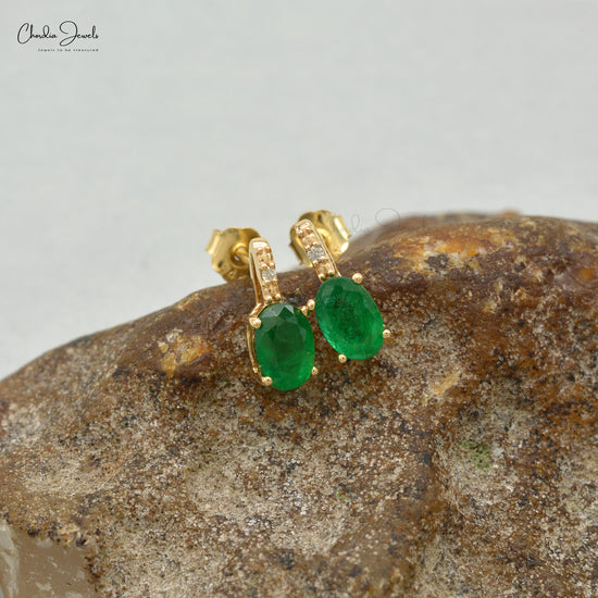 Unlock the beauty of self expression with these real emerald earrings.
