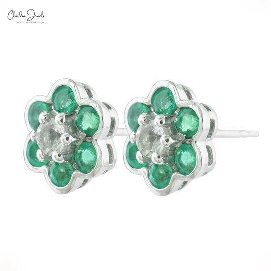 Celebrate your special moments with our emerald stud earrings.