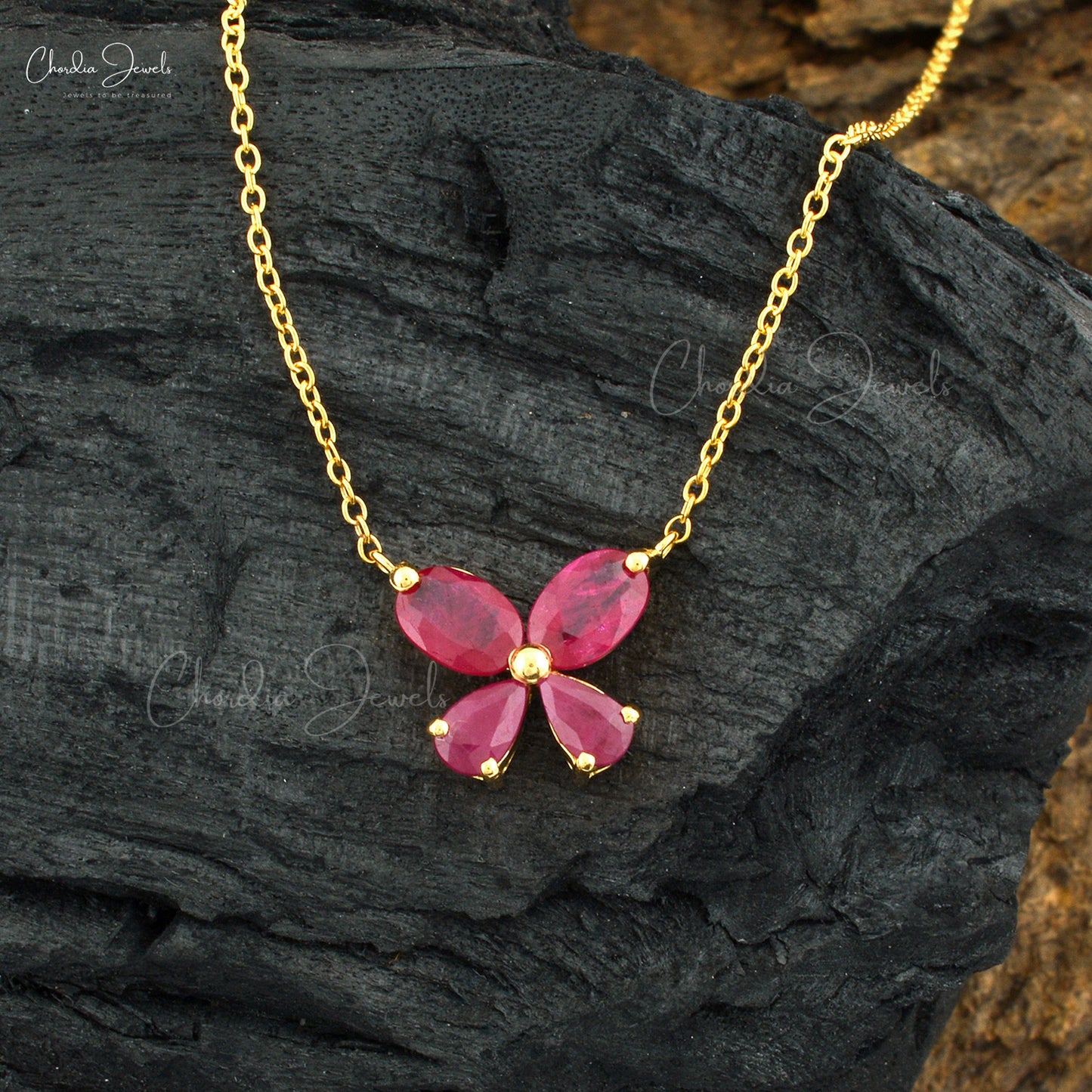 Natural Red Ruby Necklace