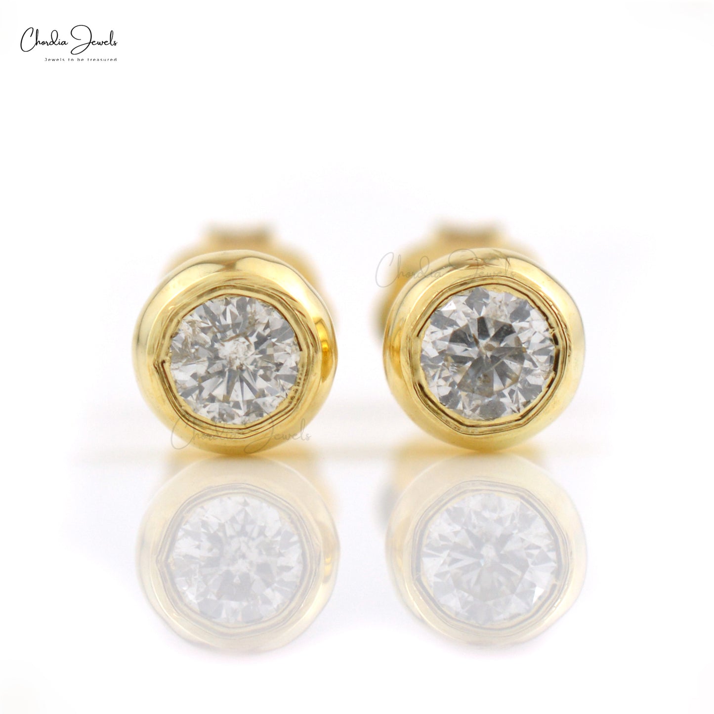 Gold bezel Earrings