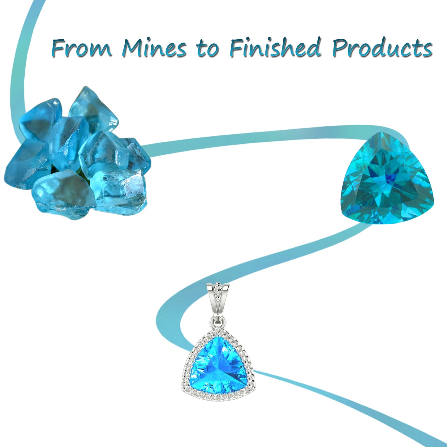 Natuurlike Switserse Blou Topaas En Sirkoonpunt Gestel In 925 Sterling Silwer Buigsame Armbande