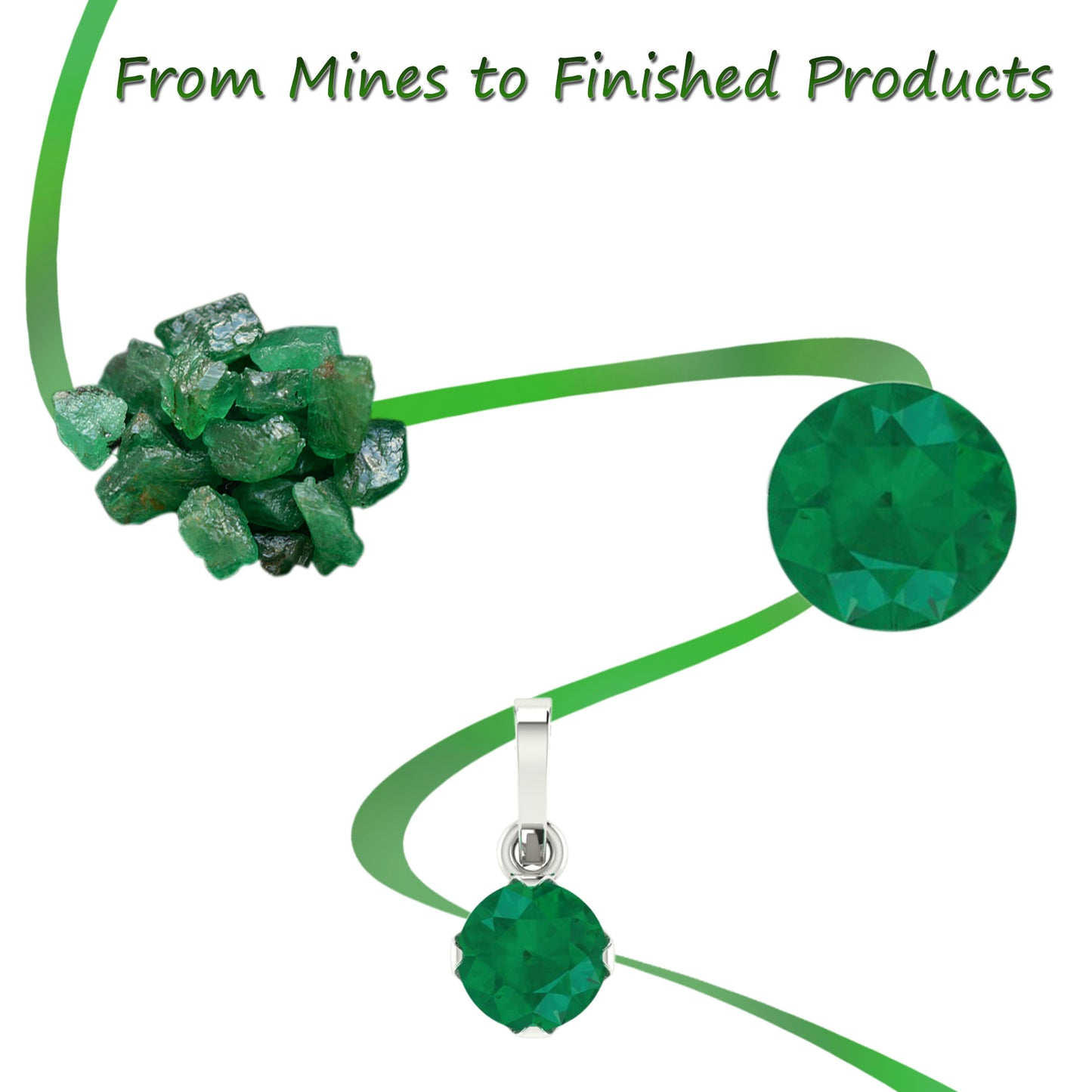 Authentic Pear Emerald and Cubic Zircon Swirl Ring in 925 Sterling Silver Jewelry