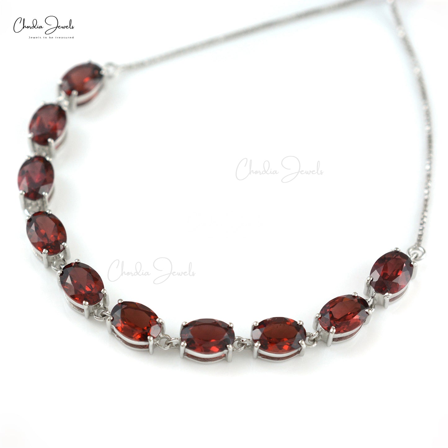 Authentic Garnet Tennis Bracelet High Quality Jewelry 925 Sterling Silver Bracelet January Birthstone Jewelry At Reasonable Price