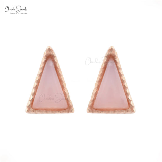 Pink Opal Gemstone Silver Earrings Silver Earrings