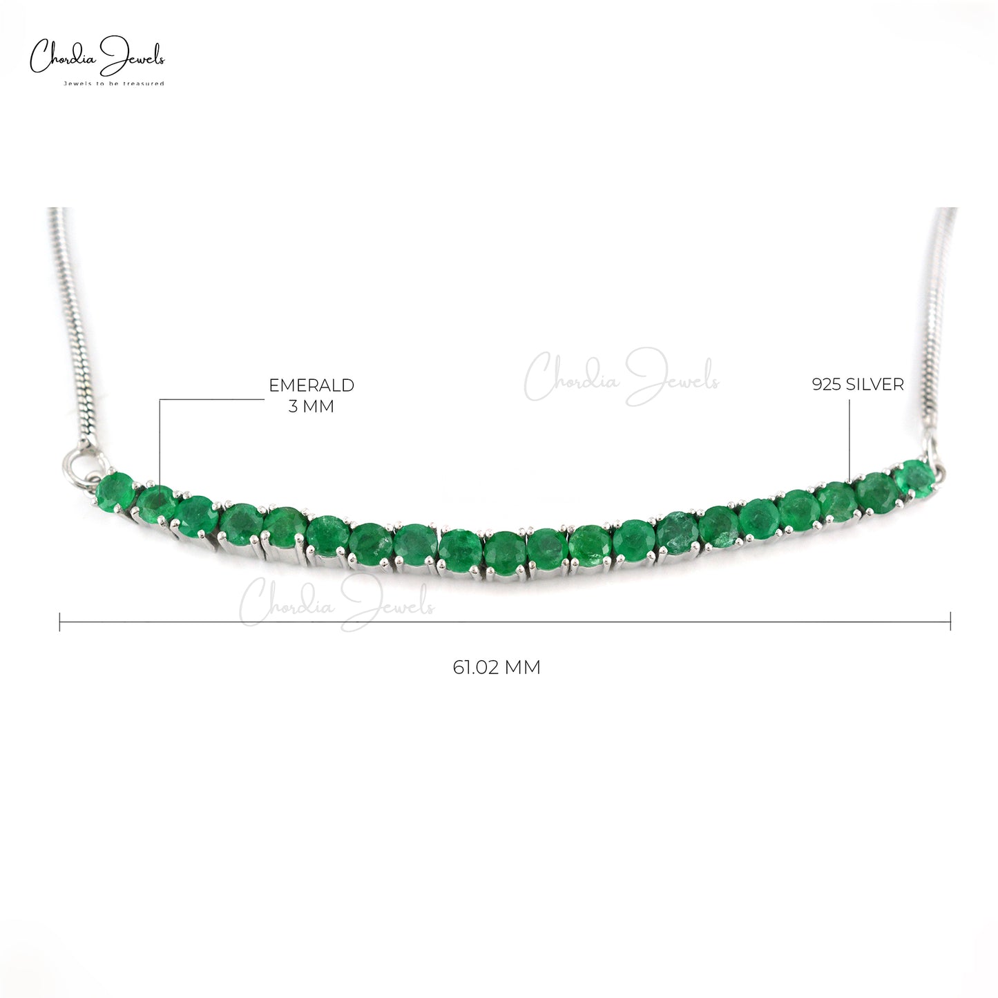 Hot Selling Natural Emerald Bracelet 925 Sterling Silver Round Cut Gemstone Jewelry Prong Set Fashion Jewelry At Factory Cost