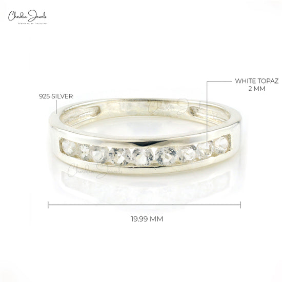 Dainty Minimal White Topaz Engagement Ring In 925 Sterling Silver 0.36 CT Gemstone Jewelry At Wholesale Price