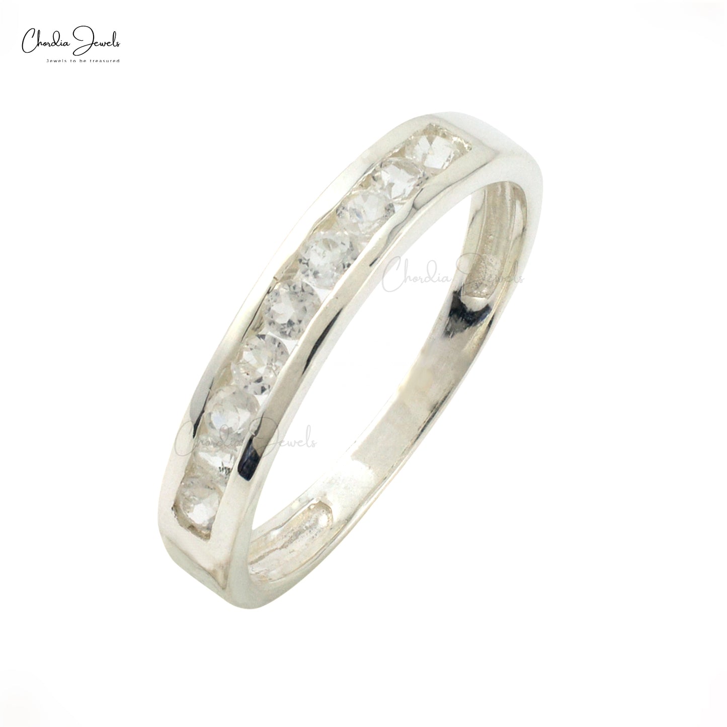 White Topaz Gemstone Silver Ring Handmade Ring