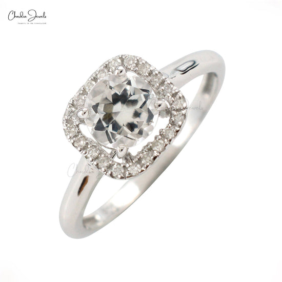Top Quality 925 Sterling Silver Rings At Wholesale Price White Topaz and Natural  White Zircon Halo Ring For Women