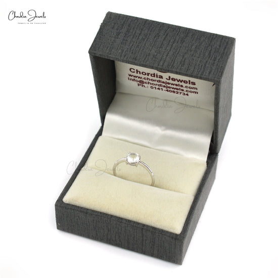 AAA Quality White Topaz Solitaire Ring With 925 Sterling Silver Round Cut Gemstone Dainty Jewelry At Wholesale Price