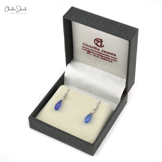 Top Supplier Tanzanite Earrings 925 Sterling Sliver Natural White Zircon Dangling Earrings December Birthstone Earrings At Offer Price