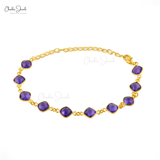Top Quality Amethyst Flxible Bracelet In 925 Sterling Silver February Birthstone Jewelry At Offer Price