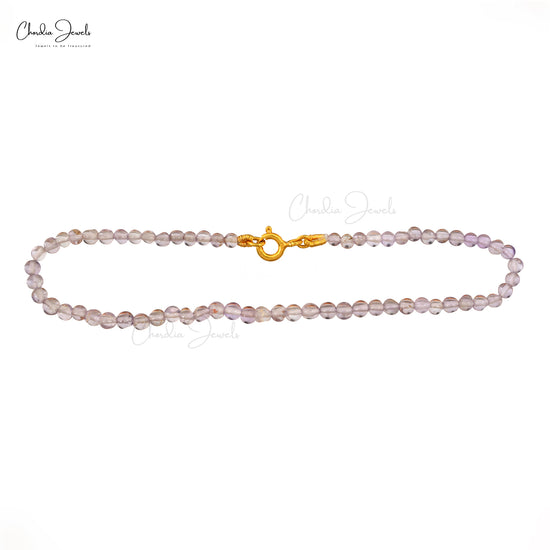 Top Quality Natural Pink Amethyst Gemstone Handmade Bead Bracelet In 925 Sterling Silver Jewelry Wholesale Price