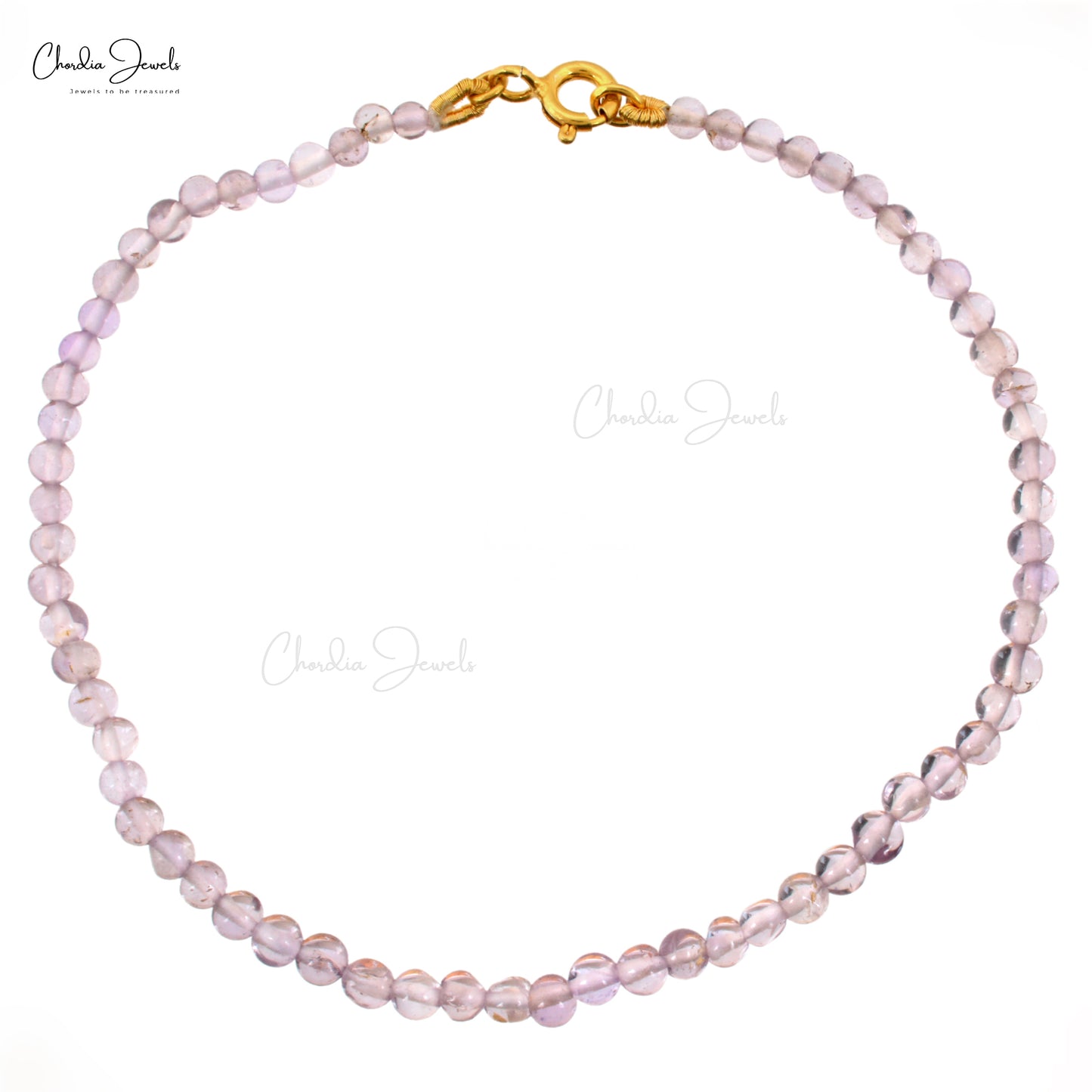 Pink Amethyst Gemstone Silver Bracelet