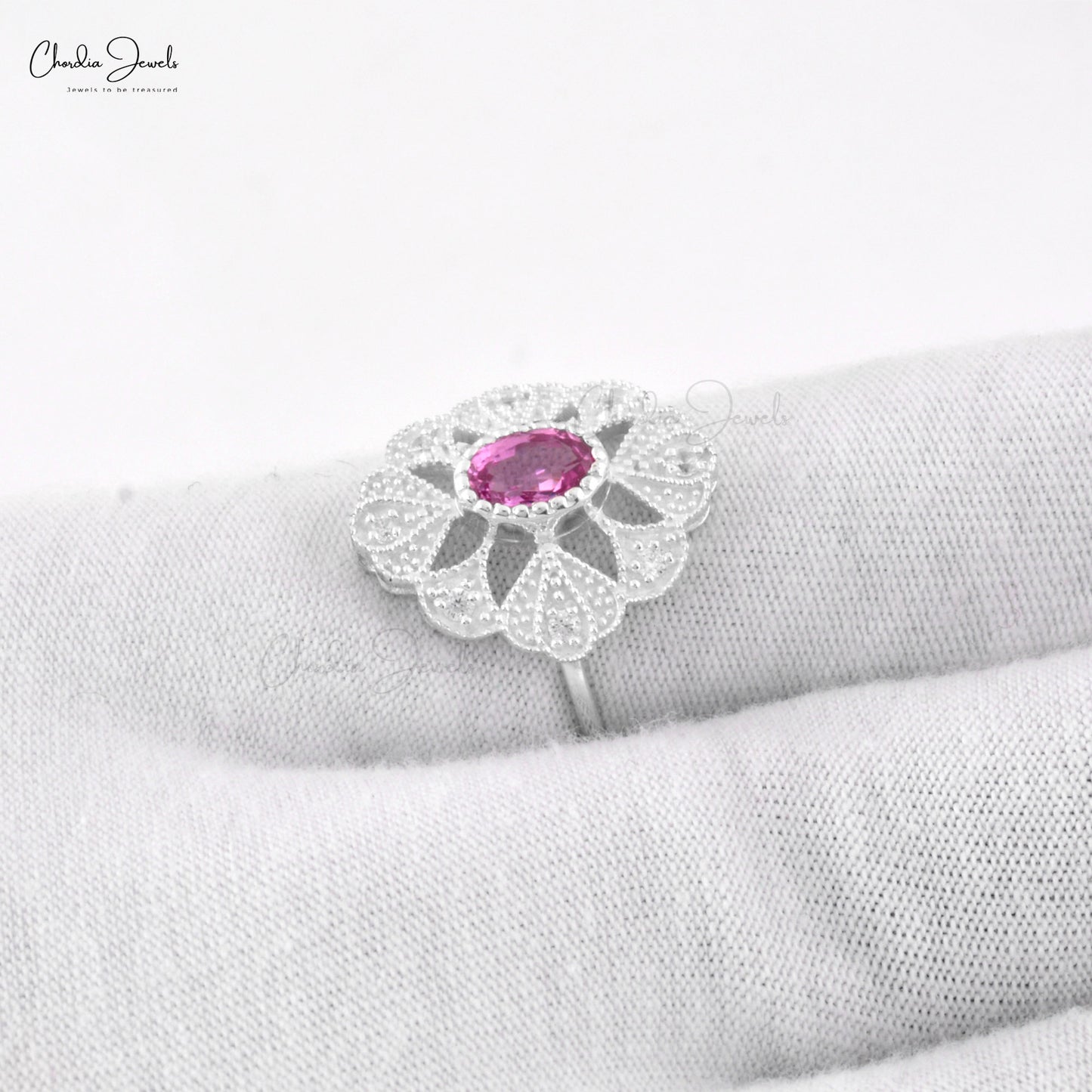 Art Deco Inspired Tourmaline High Finish Silver Ring With Zircon Accent 925 Sterling Silver Wedding Gift For Wife