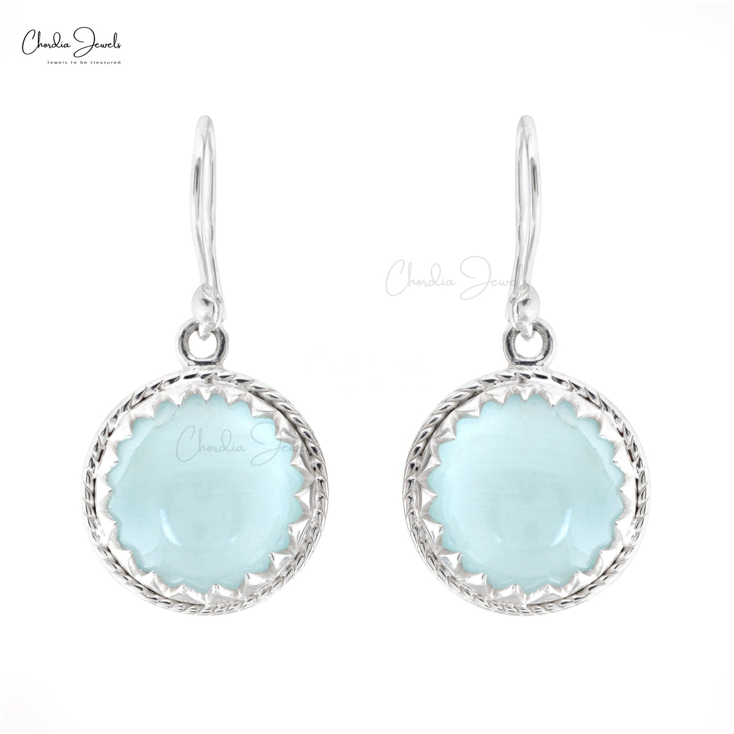 Aquamarine Gemstone Silver Earrings Silver Earrings