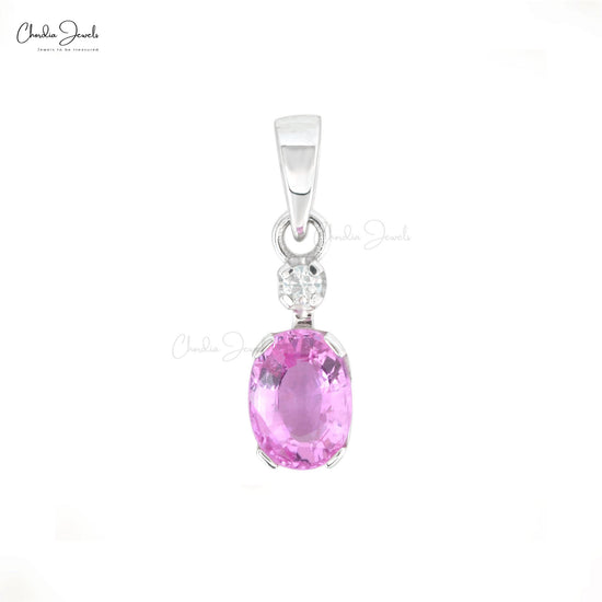 Diamond Accented Pink Sapphire Pendant
