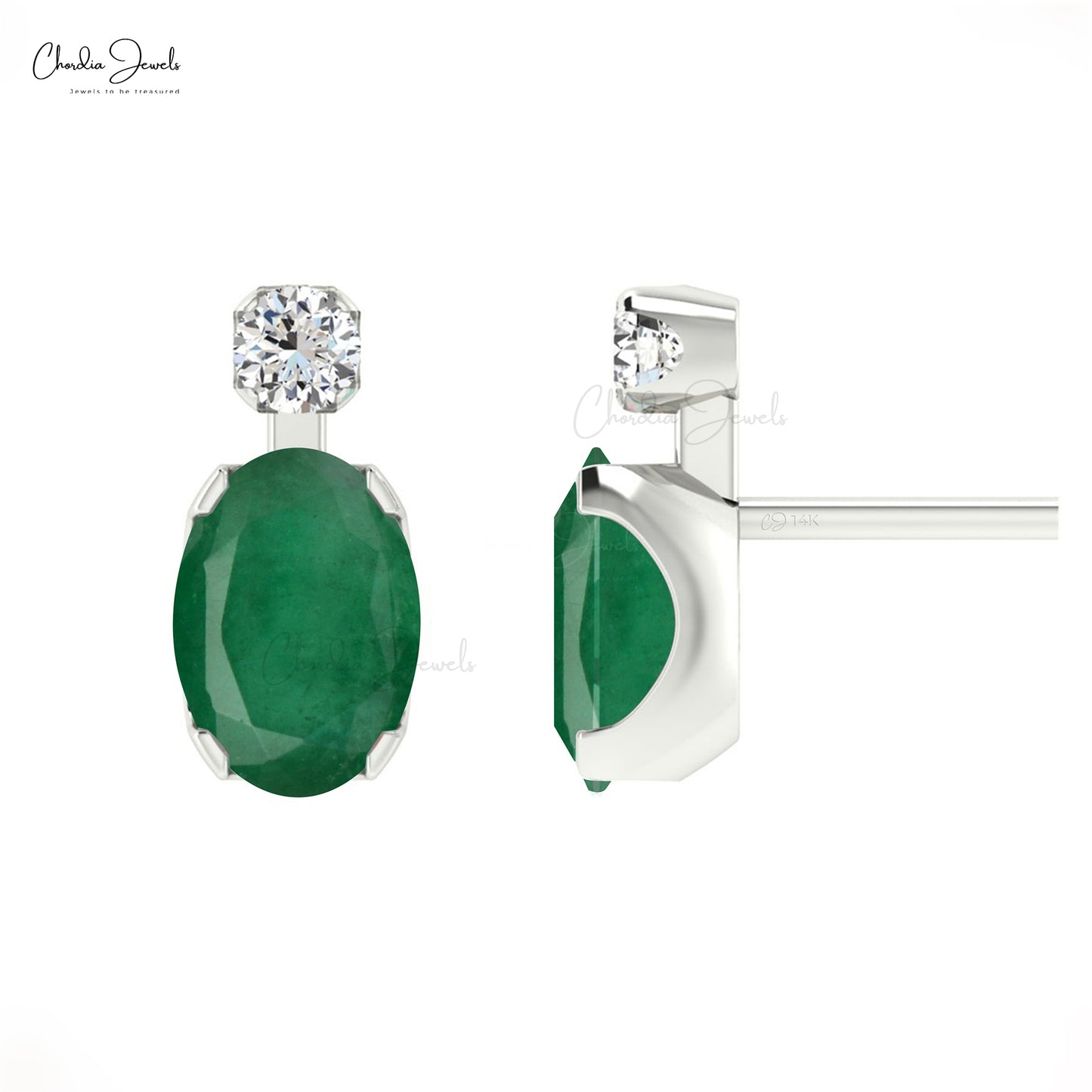 Transform your style with these natural emerald earrings.
