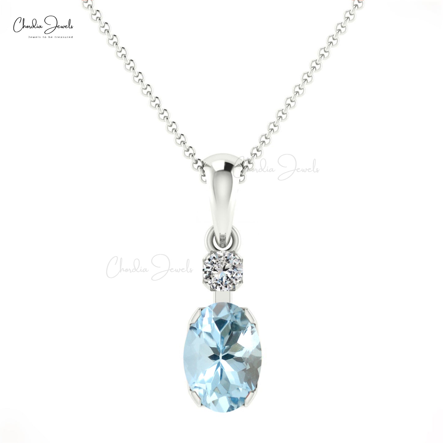 Aquamarine Solitaire Pendant