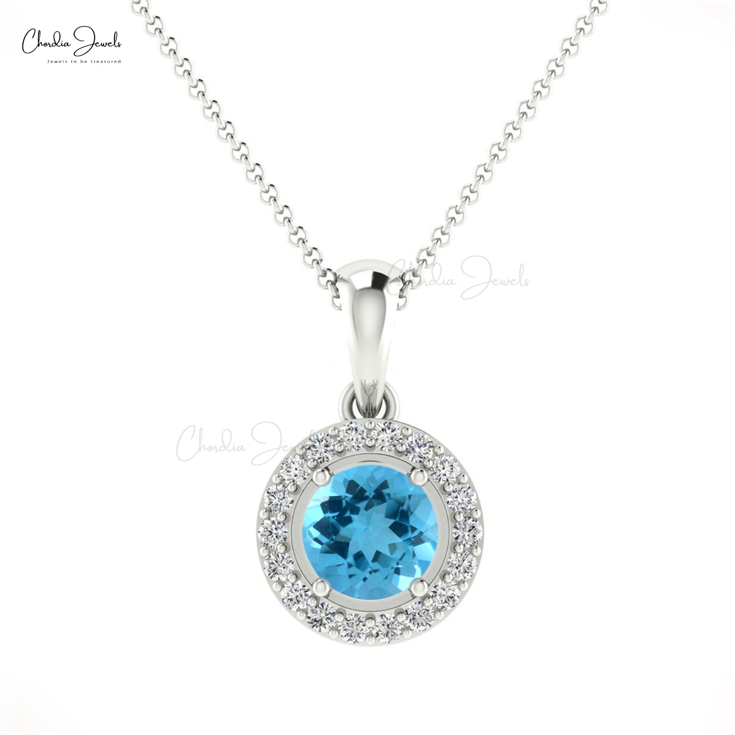 Buy Swiss Blue Topaz Pendants
