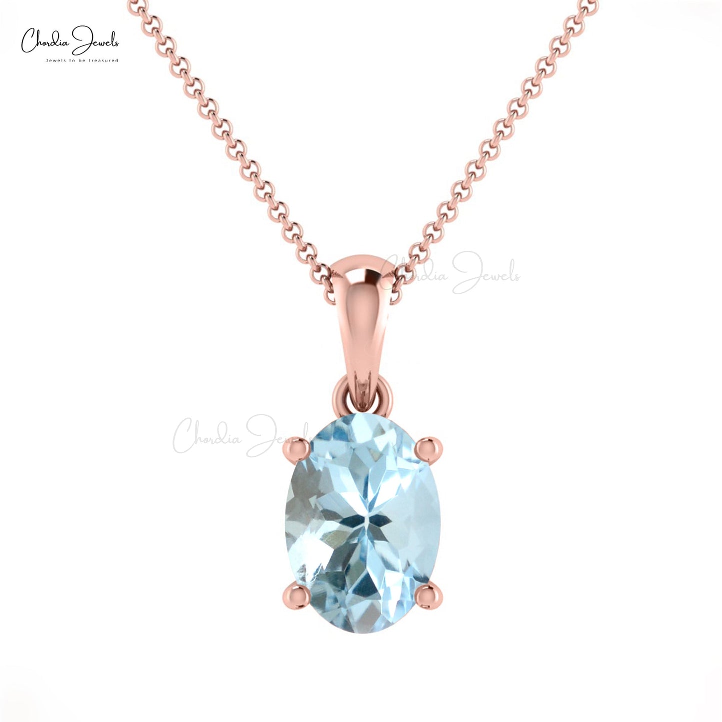 Aquamarine March Birthstone Pendant Gift For Her