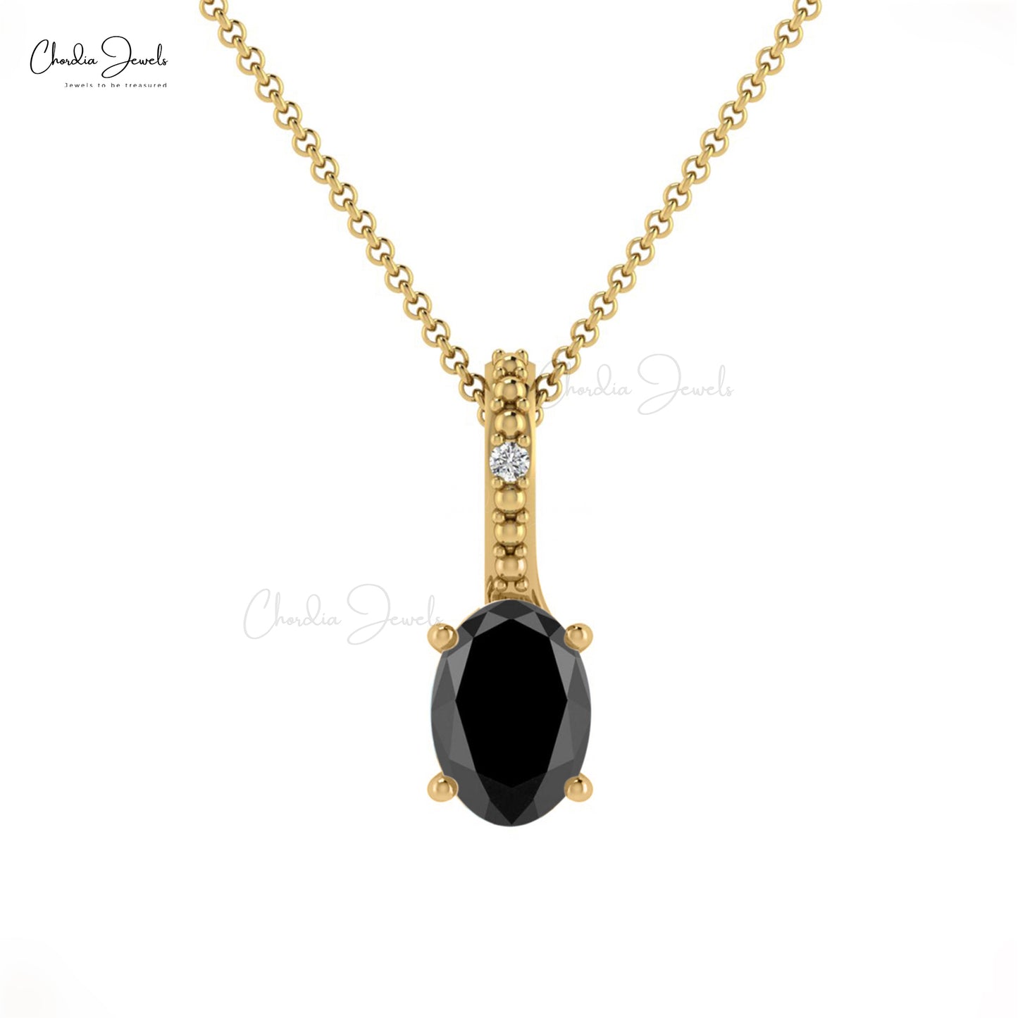 Black Diamond Hidden Bail Pendant