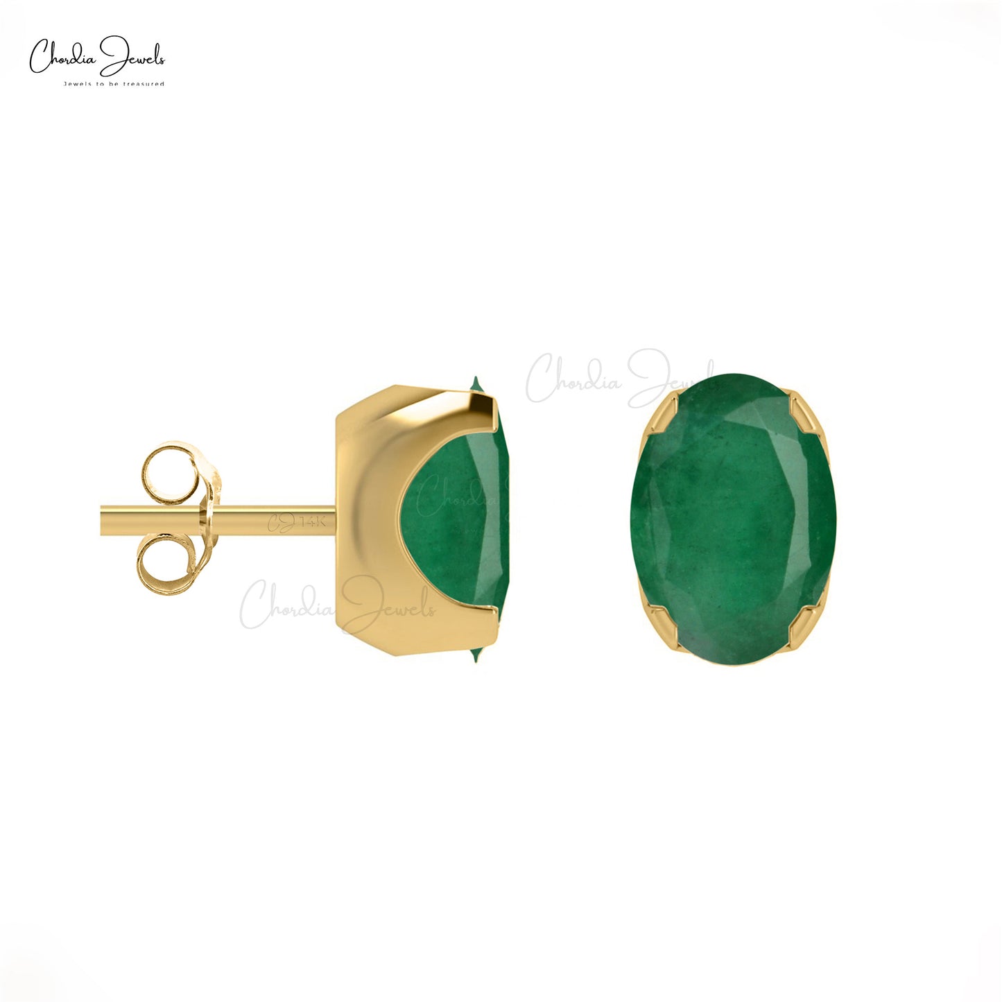 Enhance your personal style with our dainty emerald earrings.