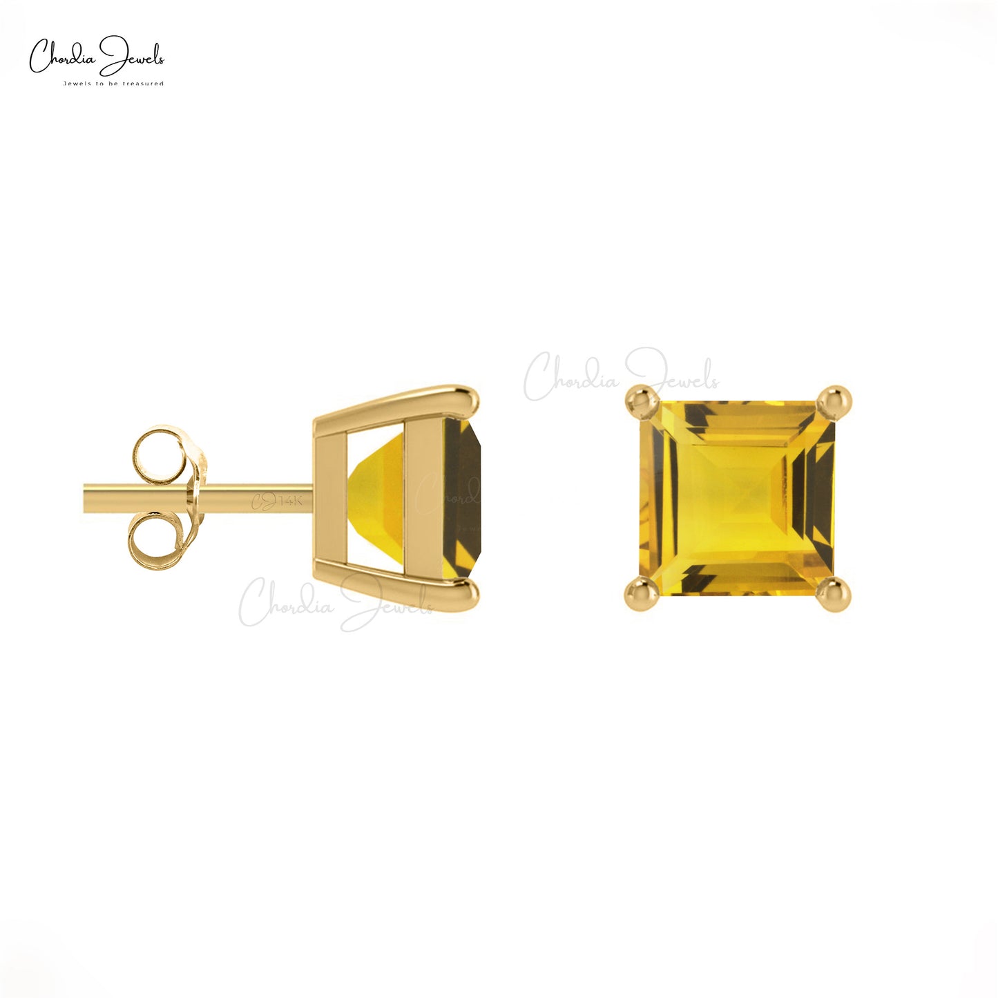 Natural Yellow Citrine Earrings