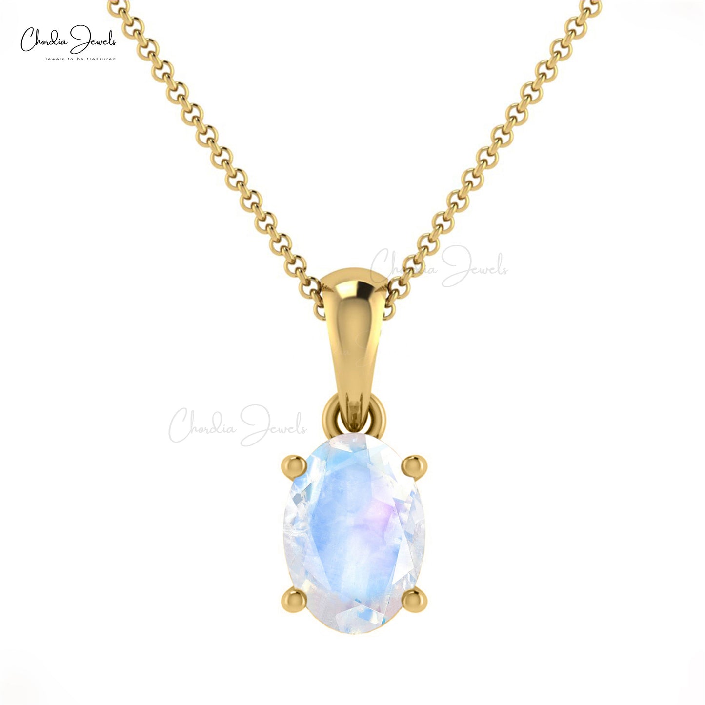 Natural Rainbow Moonstone Pendant