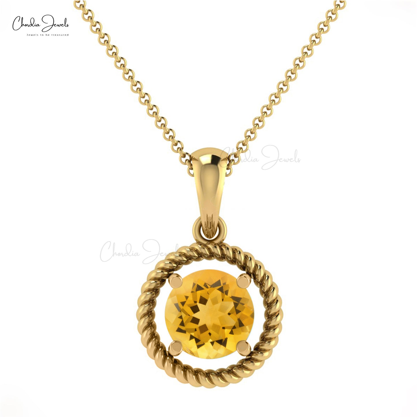 Natural Yellow Citrine Pendant