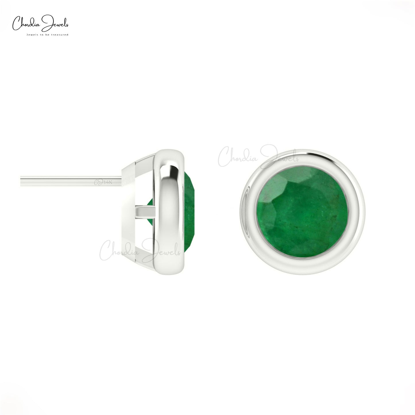 Round Cut Gemstone Earrings