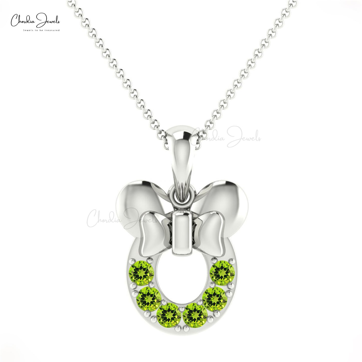 Genuine Peridot Mickey Mouse Pendant