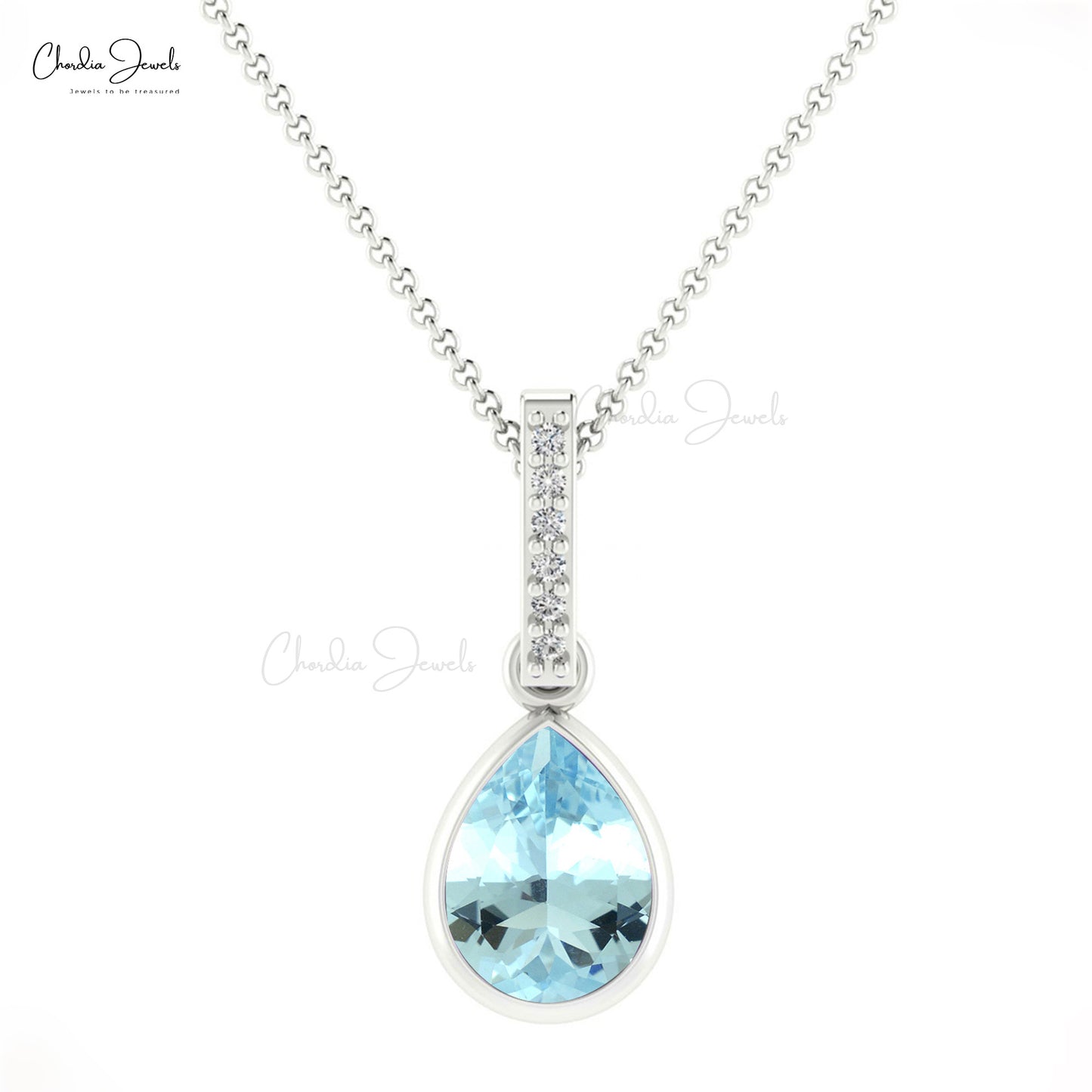 Genuine Aquamarine Pendant